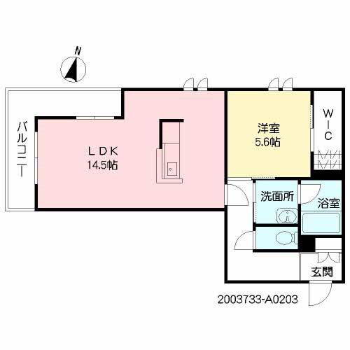 リヴィエール鳥飼II(1LDK/2階)の間取り写真