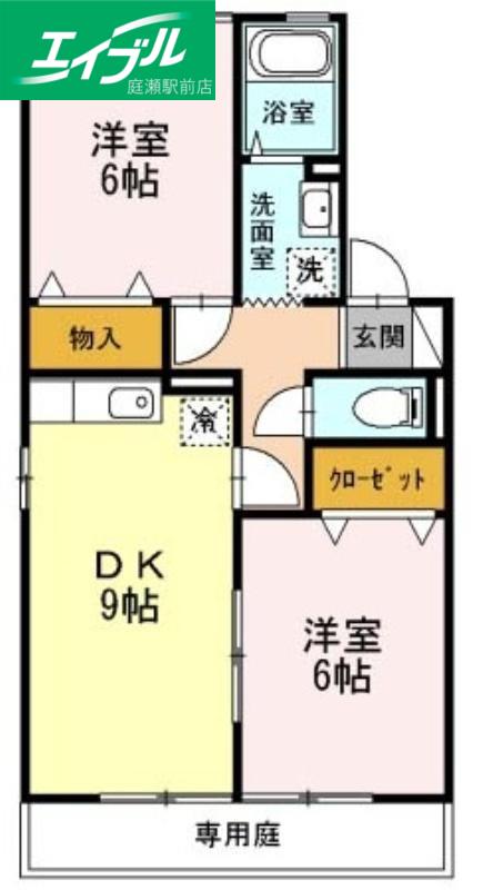 コーポセジュールC棟(2DK/1階)の間取り写真