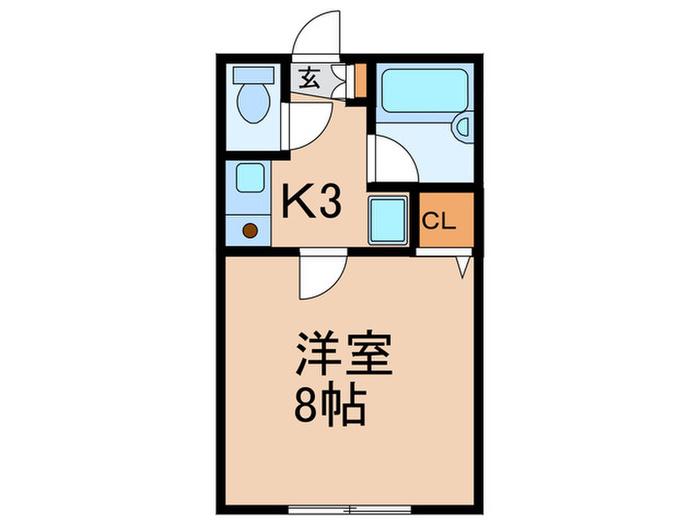 エスティアム甘木(1K/1階)の間取り写真