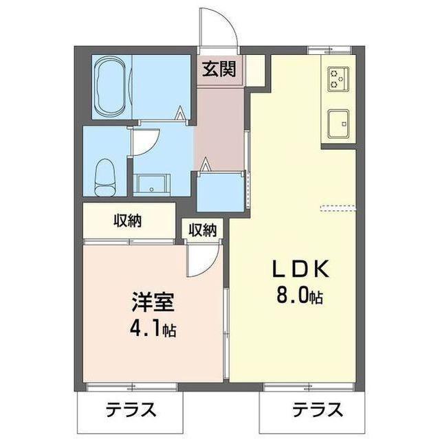 フォーブルセゾン A(1LDK/1階)の間取り写真