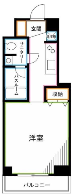 ヴィブレ西荻(ワンルーム/4階)の間取り写真