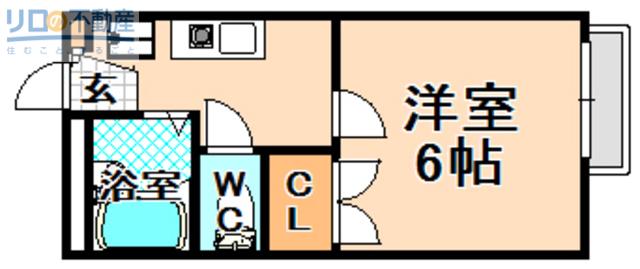 PARKAVENUE西野館(1K/2階)の間取り写真
