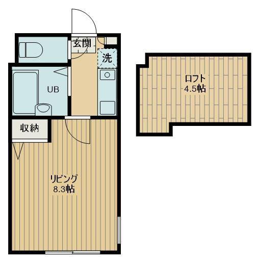 ラ・シャンス東橋本第3(1K/1階)の間取り写真