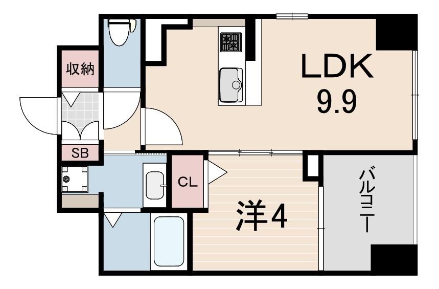 BROOKLYN SQUARE(1LDK/4階)の間取り写真
