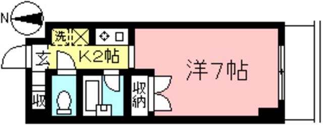 NGY百合丘(1K/4階)の間取り写真