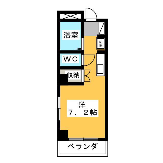 ヴィラ若林(ワンルーム/6階)の間取り写真