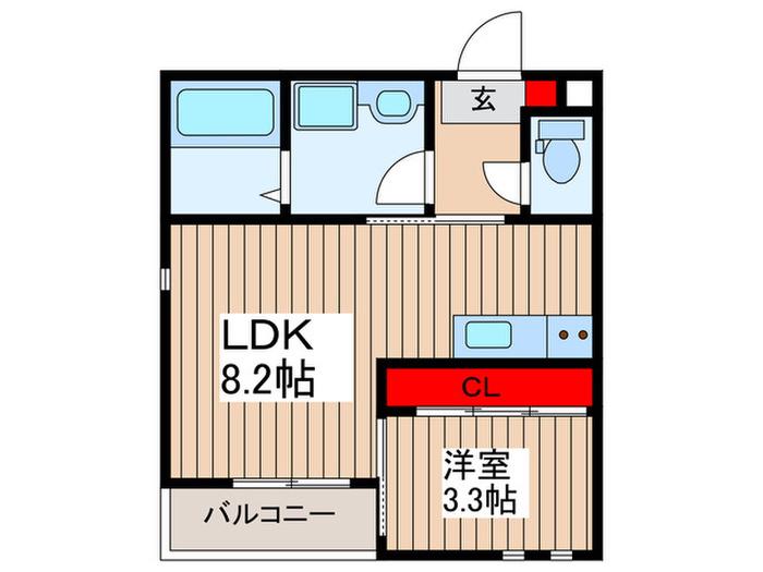 R-SMART マノア(1LDK/1階)の間取り写真
