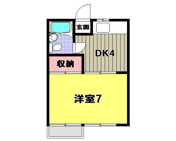 メゾン杉(1DK/2階)の間取り写真