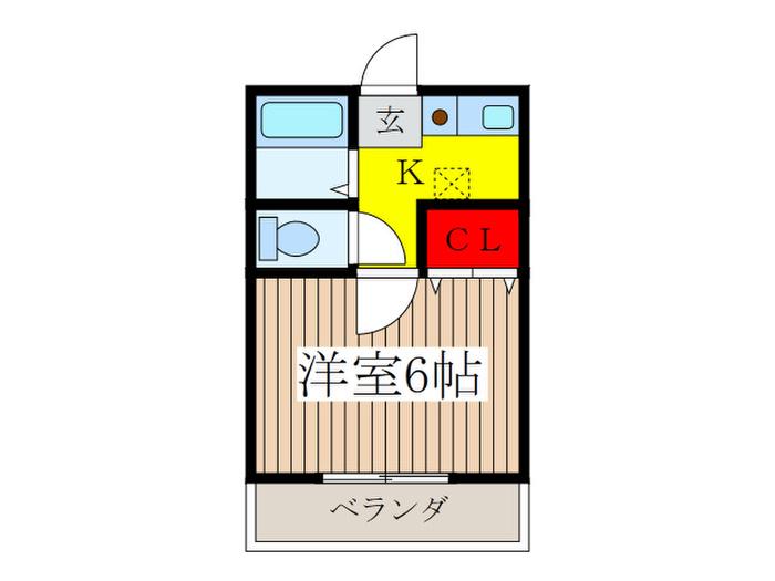 ケーブLDEA(1K/2階)の間取り写真