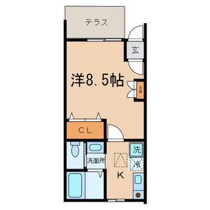 セレネ下丸子(1K/1階)の間取り写真