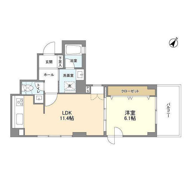 DELCCS水天宮前(1LDK/6階)の間取り写真