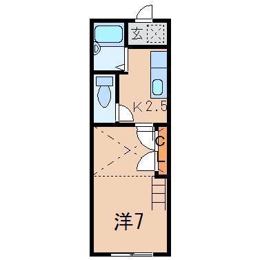 アトリエM(1K/1階)の間取り写真