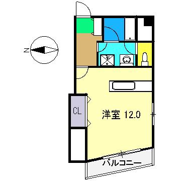 コーポサンセール(ワンルーム/3階)の間取り写真
