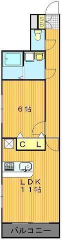 フォルトゥーナ(1LDK/2階)の間取り写真
