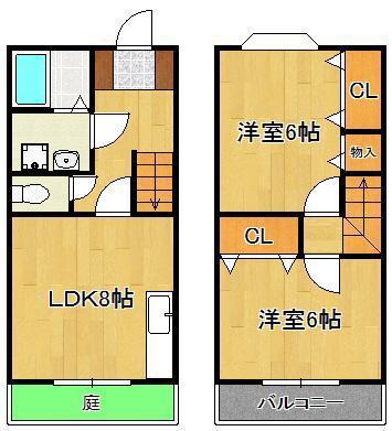 フォルゲイト(2LDK/1階)の間取り写真