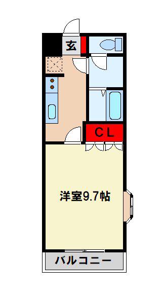 エバービレッジ(1K/2階)の間取り写真