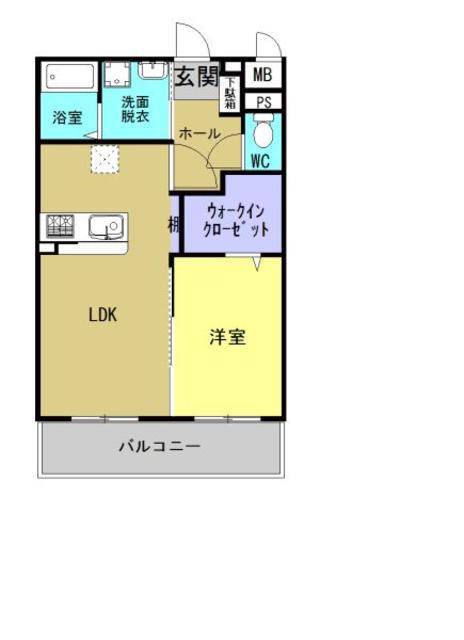 ロゼア鶴崎駅前(1LDK/2階)の間取り写真