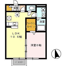 リバーサイドマロニエ(1LDK/1階)の間取り写真