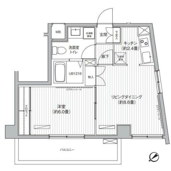 ウェルストーン八幡山(1LDK/3階)の間取り写真