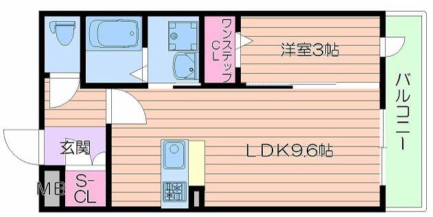 パライソ(1LDK/2階)の間取り写真