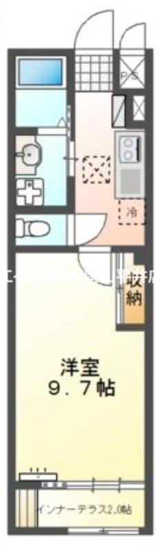 アミスタ(1K/1階)の間取り写真