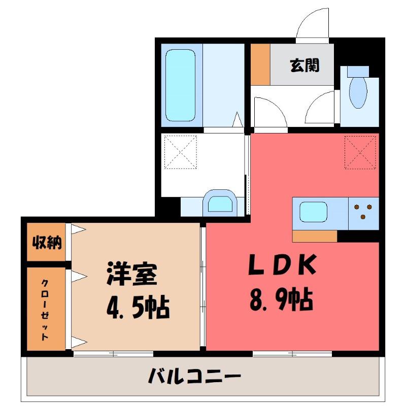 サンクレール(1LDK/2階)の間取り写真