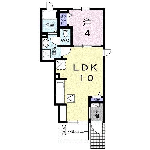 ルミエール ヴォアレ(1LDK/1階)の間取り写真