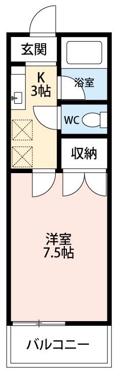 岡崎第8東海ビル(1K/4階)の間取り写真