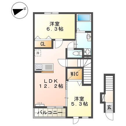エルカミーノ(2LDK/2階)の間取り写真