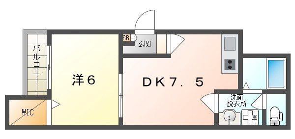 ALEGRIA寿公園(1DK/1階)の間取り写真