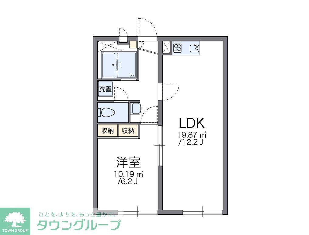 レオパレスT&S II(1LDK/2階)の間取り写真