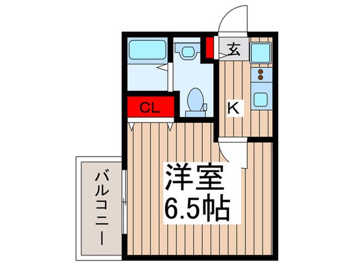 朝志ヶ丘2丁目(1K/2階)の間取り写真