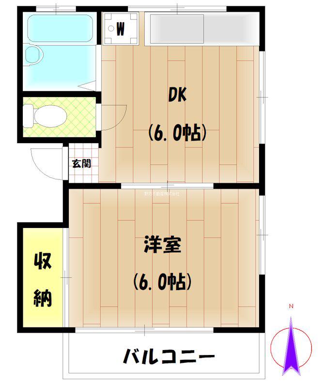フラットじゅん(1DK/2階)の間取り写真