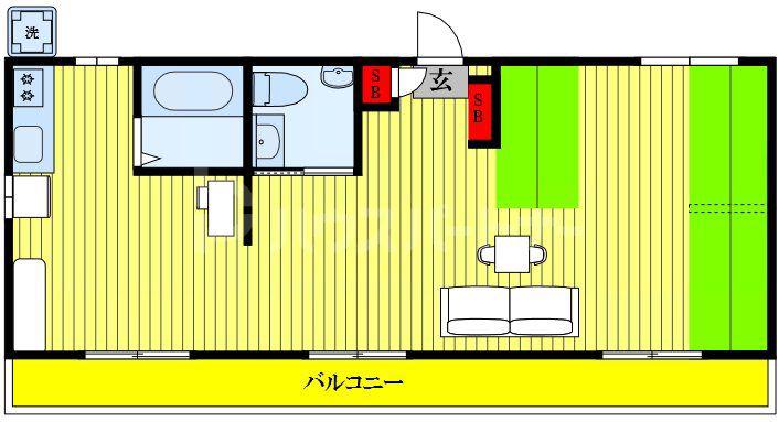 コーポ吉澤(ワンルーム/2階)の間取り写真