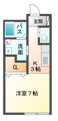 プラッツエール(1K/1階)の間取り写真