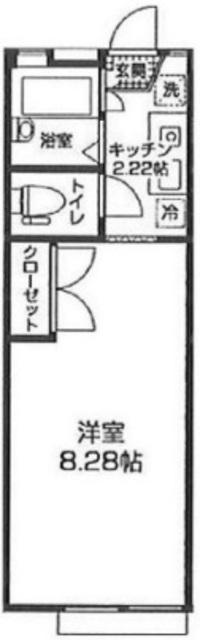 リライズ国領I(1K/1階)の間取り写真