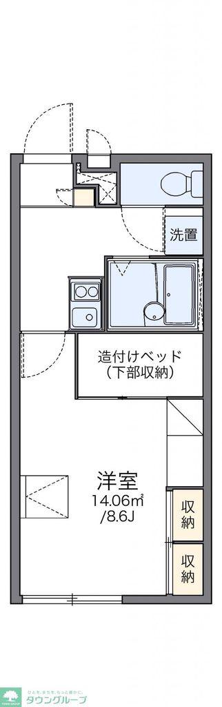 レオパレスパテオII(1K/2階)の間取り写真