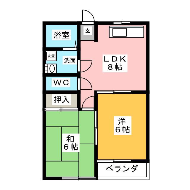 MAISON SAIBE(2LDK/2階)の間取り写真