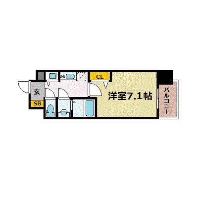 プレサンス野田阪神駅前ザ・ファースト(1K/10階)の間取り写真