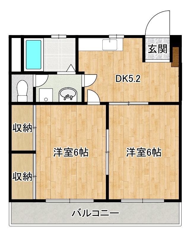 サンハイツフジタ(2DK/3階)の間取り写真
