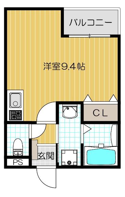 REGIES八尾駅前(ワンルーム/3階)の間取り写真