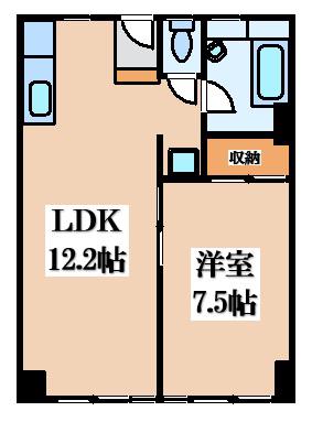 ビレッジハウス城北タワー(1LDK/11階)の間取り写真