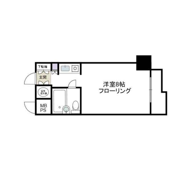 藤和横浜西口ハイタウン(ワンルーム/2階)の間取り写真