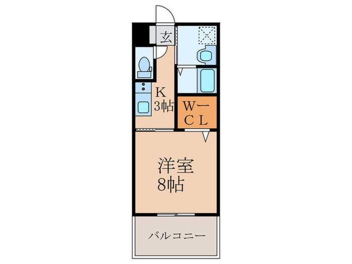 MELTON(1K/6階)の間取り写真