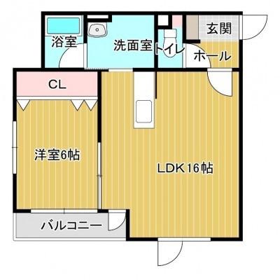 ENSOLEIILE(1LDK/3階)の間取り写真