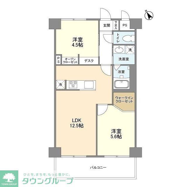 クリエール志木(2LDK/4階)の間取り写真