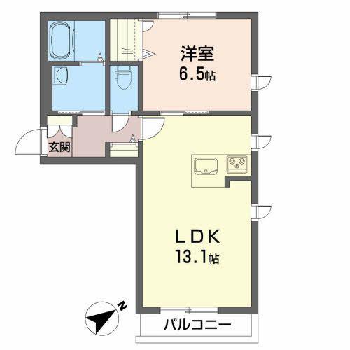 シャローム志家町(1LDK/2階)の間取り写真
