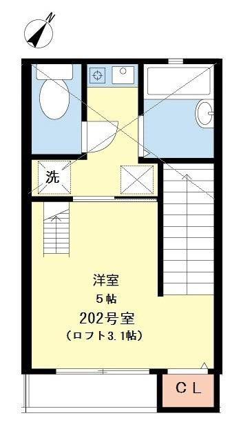 メーヴェ新大久保(1K/2階)の間取り写真
