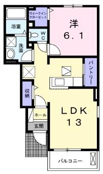 サニーエレガンスA・B(1LDK/1階)の間取り写真