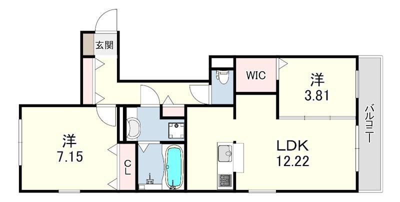 シャルムソレイユ1番館(2LDK/3階)の間取り写真